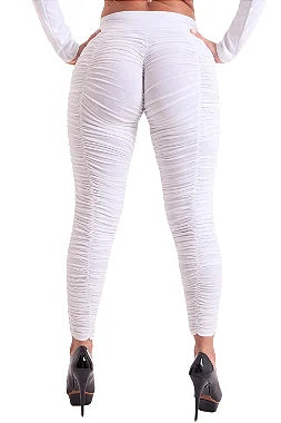 Calça Aumenta Bumbum Malha Franzida Com Elastano Ropahrara 5040