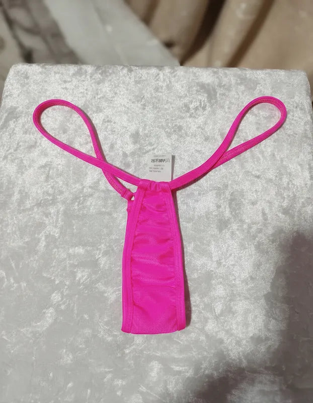 Calcinha Rosa Mini Cortininha Fio Dental "Look da Preta" Ropahrara