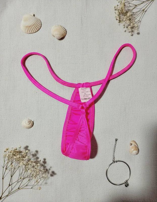 Calcinha Rosa Mini Cortininha Fio Dental "Look da Preta" Ropahrara