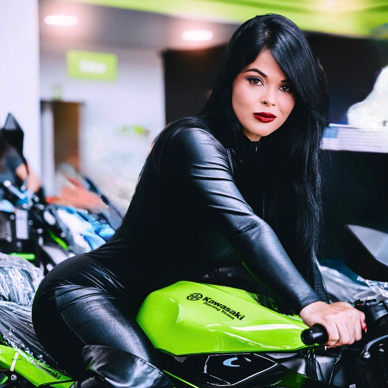 Macacão Feminino Para Andar De Moto Ropahrara Brilho Gola Alta Lycra Spandex Manga Longa 918