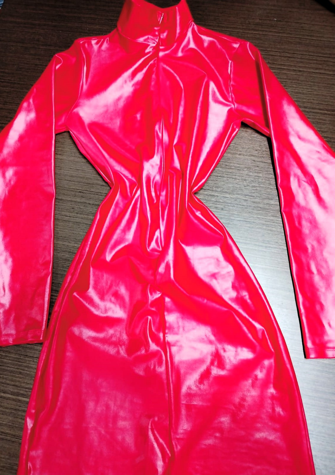 Vestido Curto Justo Manga Longa Spandex Efeito Cintura Fina Ropahrara 5121