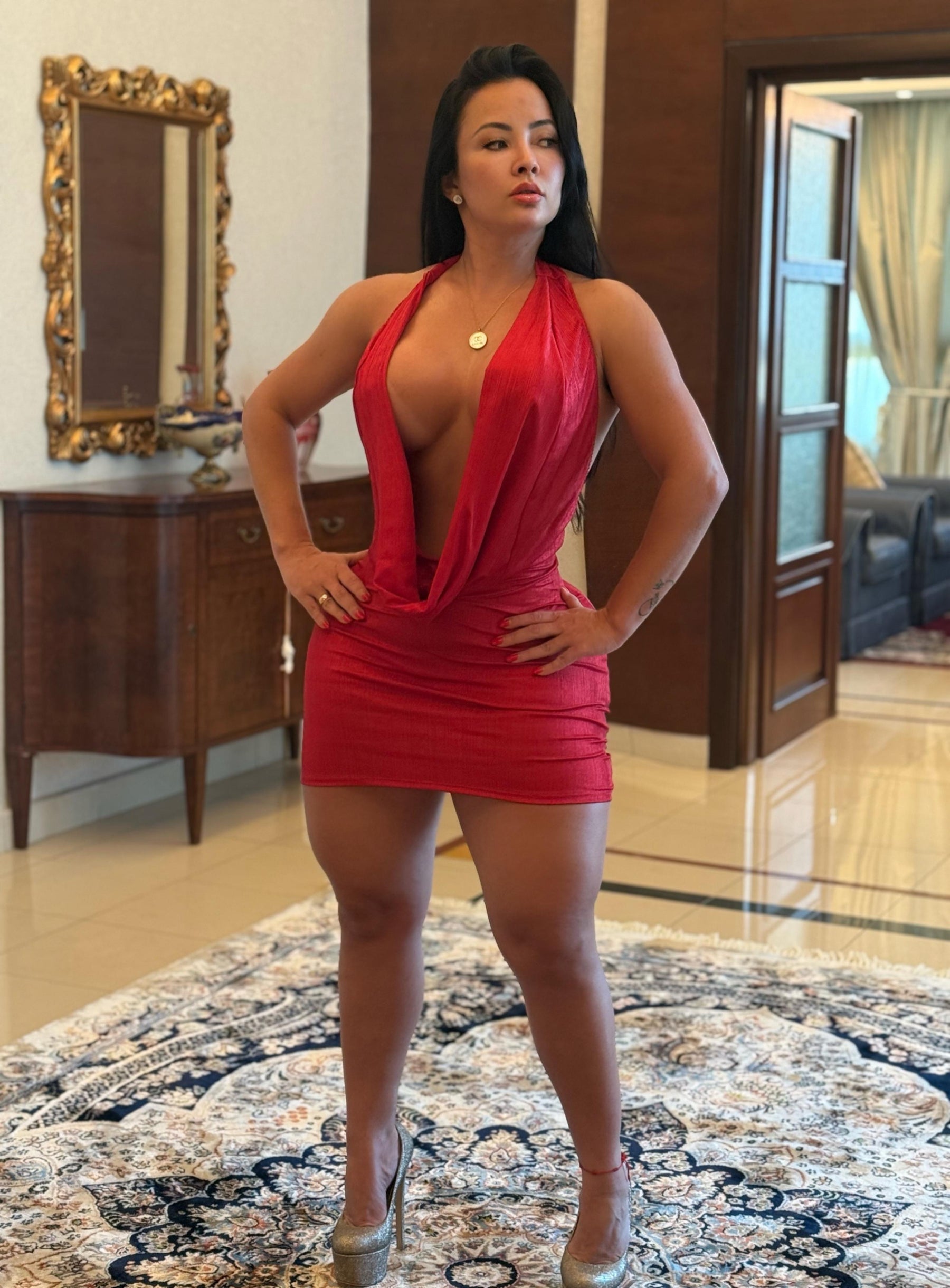 Vestido Curto MALHA com Elastano Frente Única Fashion Ropahrara 2877 1A