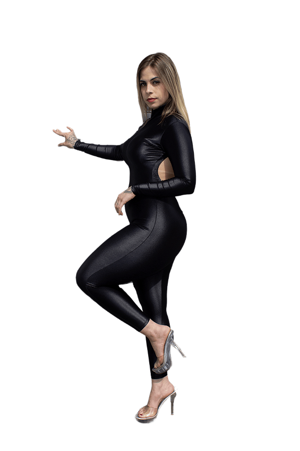 Macacão Empina Aumenta Bumbum Lycra Spandex Brilho Ropahrara