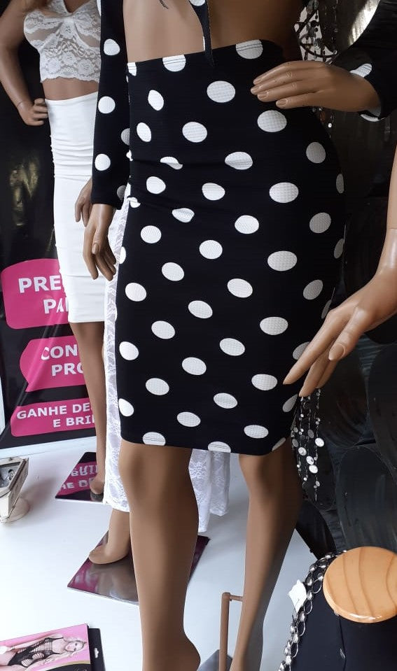 Saia Midi Malha Aveludada S22 317