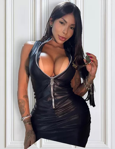Vestido Curto Lycra Spandex com Zíper Metálico de Inox 5733 Ropahrara