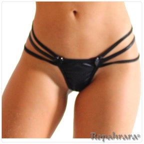 Calcinha Fio Tres Tiras laterais e lacinhos Spandex com fio LYCRA 3149