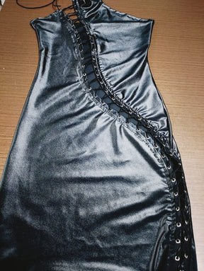 Vestido Curto Lycra Spandex Um Ombro Com Ilhóses 3285
