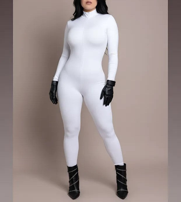 Macacão Suplex Pesado Modelador Manga Longa Gola Alta Feminino 247 Ropahrara