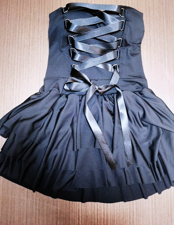 Vestido Curto Modelador Com Bojo Saia De Babados Balada 6309