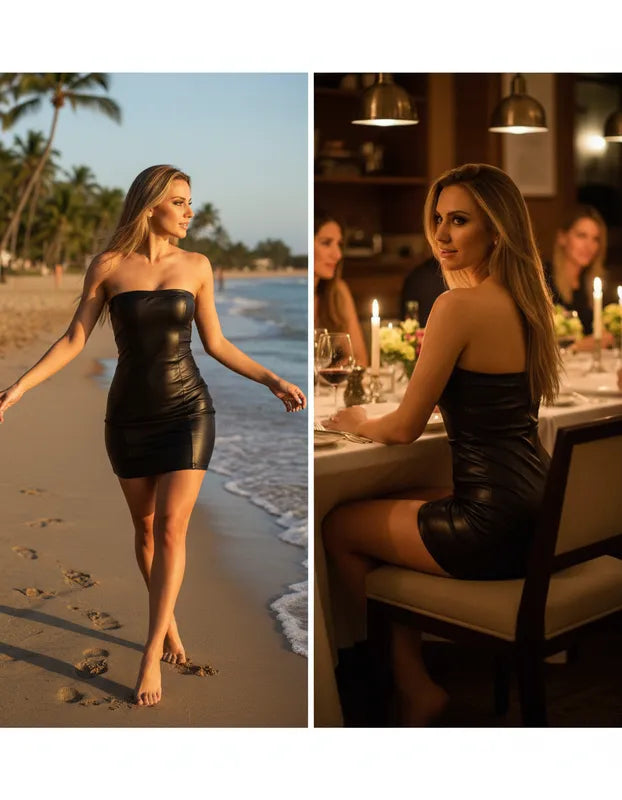 Vestido Tubo Mini Tomara Que Caia Ropahrara Feminino Brilho 1123