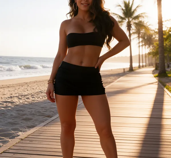 Saia Curtinha Feminina com Argolas Laterais Spandex Ropahrara 5842