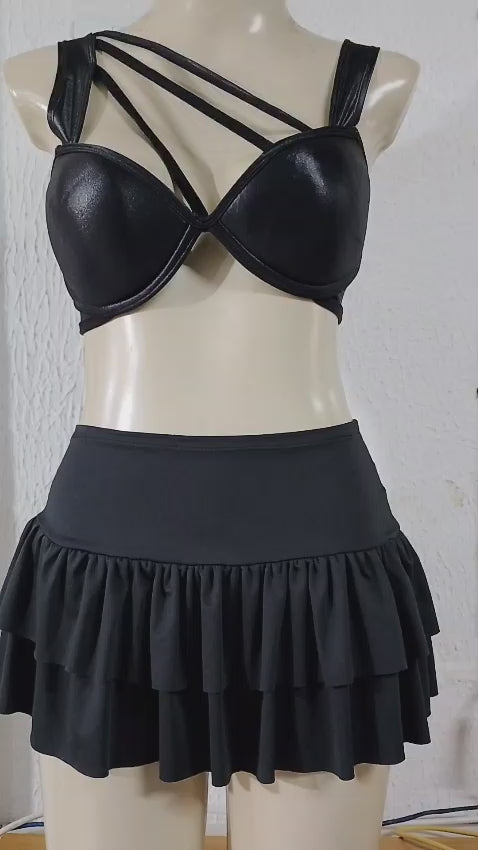Saia Micro Babados Cintura Baixa Ropahrara Feminina Mini 6312