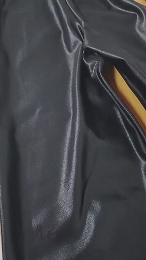 Macacão Feminino Spandex Brilho Efeito Couro Manga Longa com Zíper Frontal Ropahrara 4062